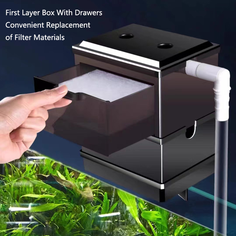 Marine Aquarium Overflow Box - Fish Tank External Filter Box Hang-On