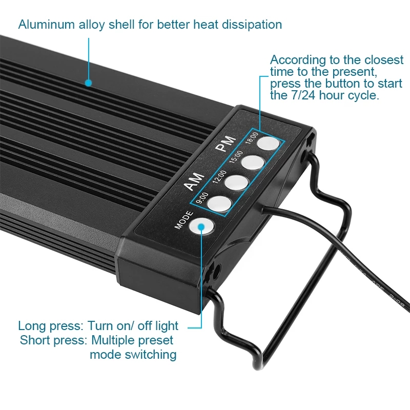 Aquarium LED Lighting 24/7 Hou - огляд і ціна Marine Aquarium Hours