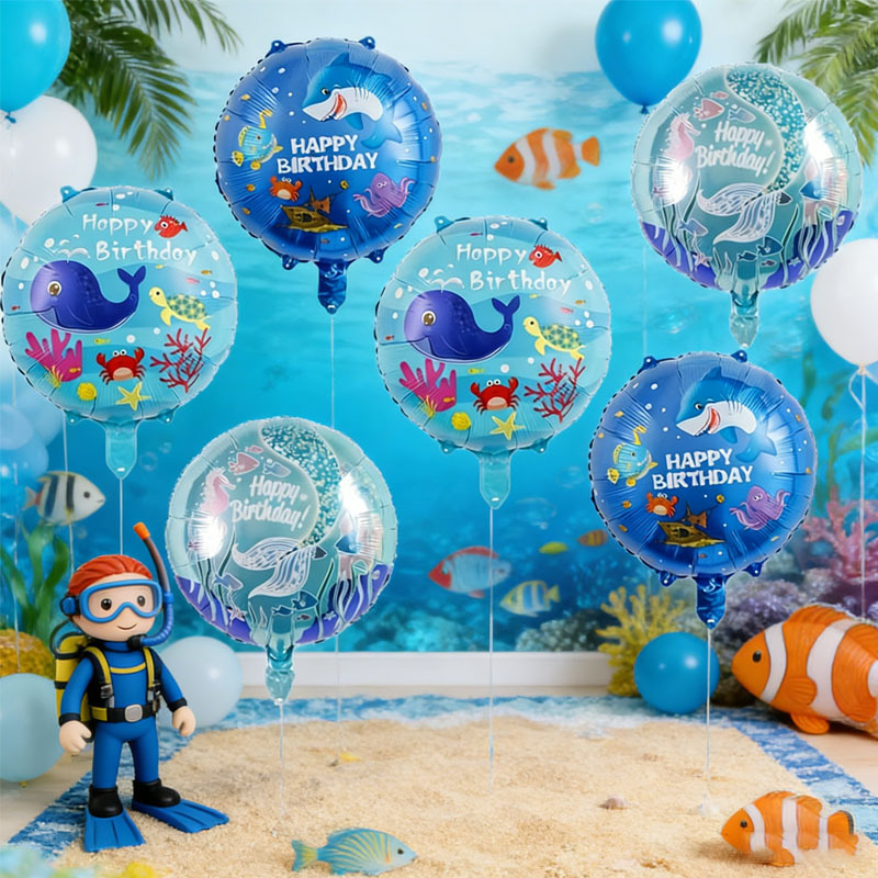 6pcs Ocean Theme Party Balloon - огляд і ціна Marine Aquarium Decorations