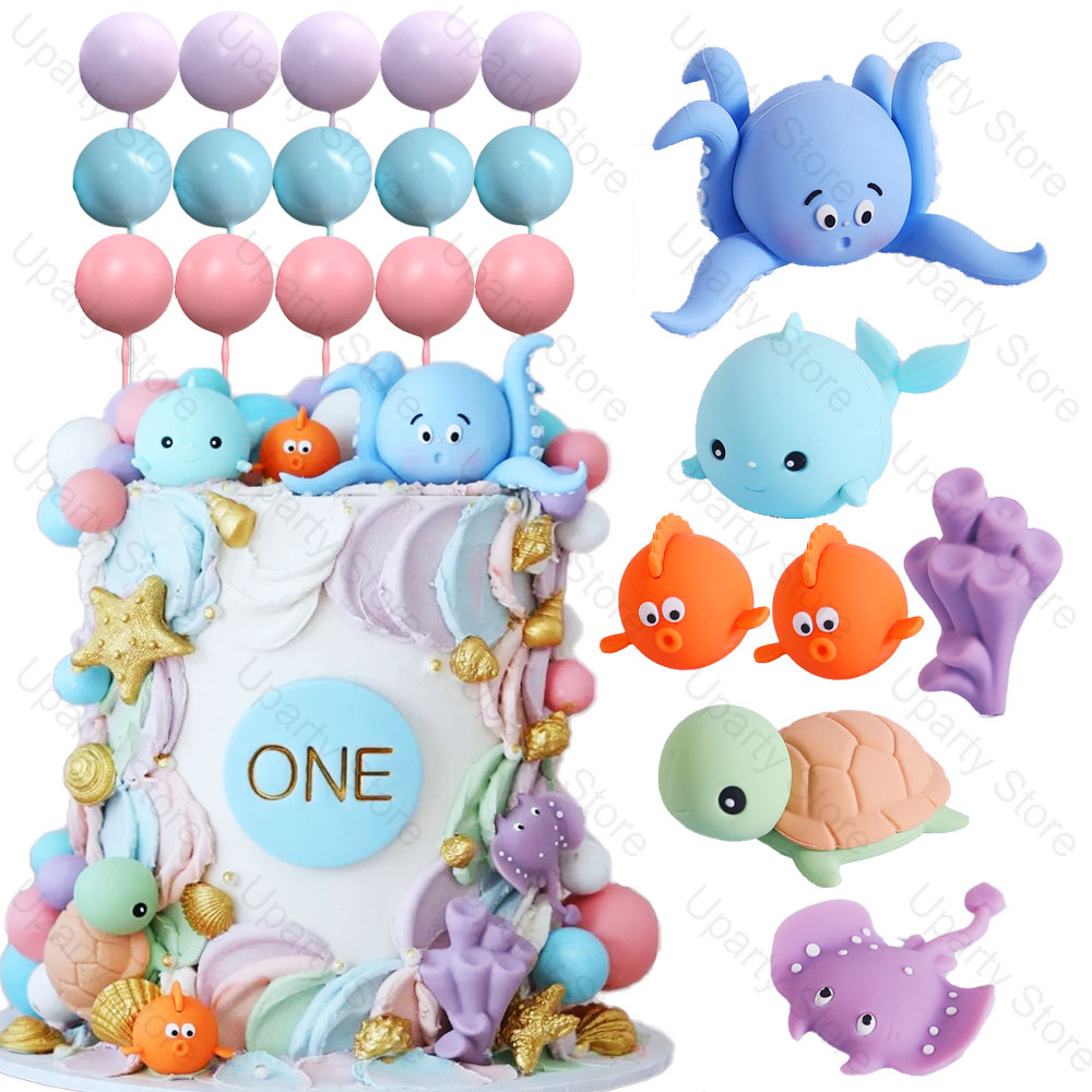 22Pcs Sea Animals Cake Toppers - огляд і ціна Marine Aquarium Decorations