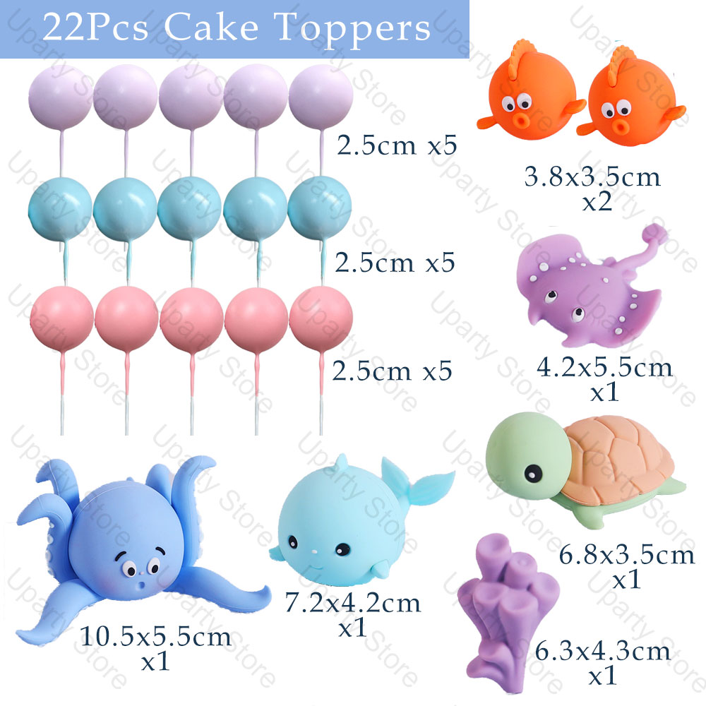 22Pcs Sea Animals Cake Toppers - огляд і ціна Marine Aquarium Decorations