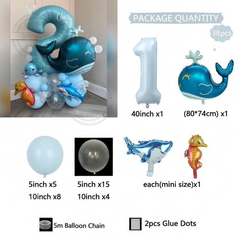 38Pcs Ocean Animal Themed Birt - огляд і ціна Marine Aquarium Decorations